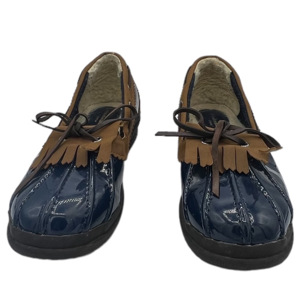 Cloudwalkers By Avenue Women's Rain Shoes 10W Navy Blue Brown Slip On Pre-Owned
